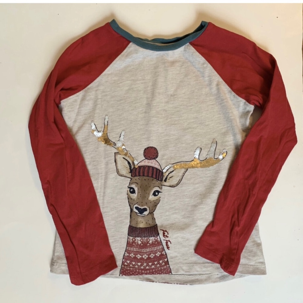 Double Sided Winter Deer Raglan 7/8